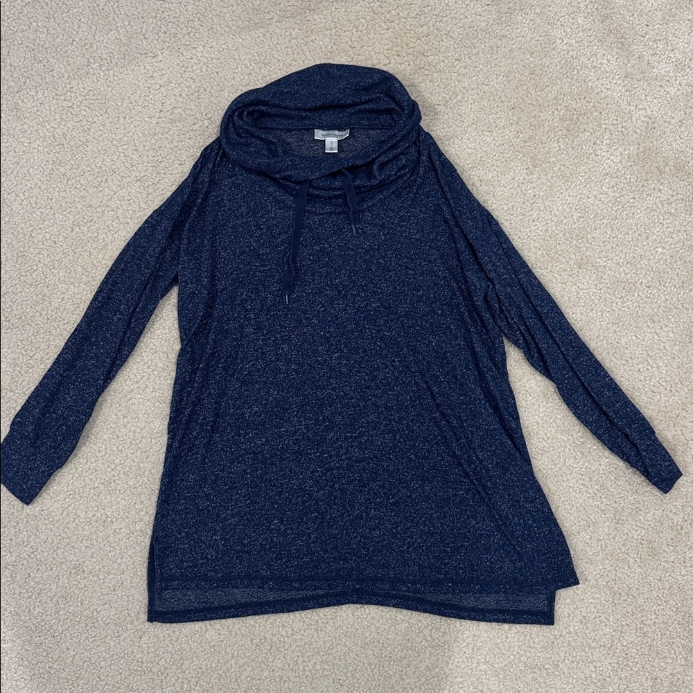 Motherhood Heathered Blue sweatshirt.